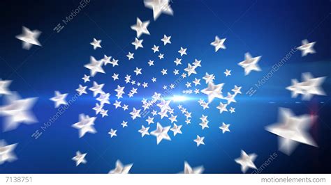 Silver Stars On Blue Background Stock Animation 7138751