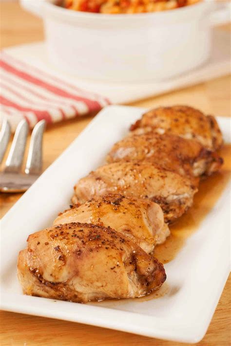 Heat the oven to 450°f for crisp. Oven-Roasted Chicken Thighs Recipe | MyGourmetConnection
