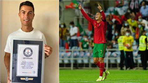 Cristiano Ronaldo Receives Guinness World Record Certificate After