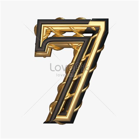 C4d Black Gold Wind Cool Wind Countdown Number 7 Graphics Imagepicture