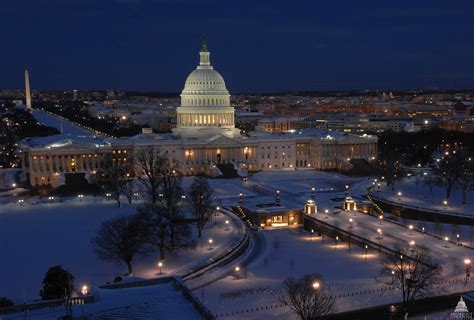 Snow In Washington Dc The United States Capitol In