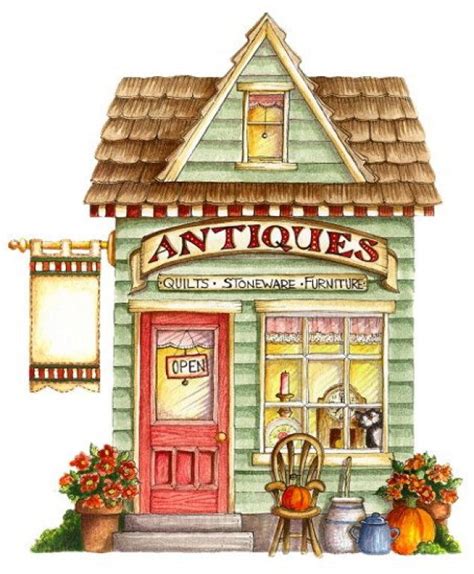 The Perfect Antique Shop Dibujo De Casa Ilustracion Acuarela