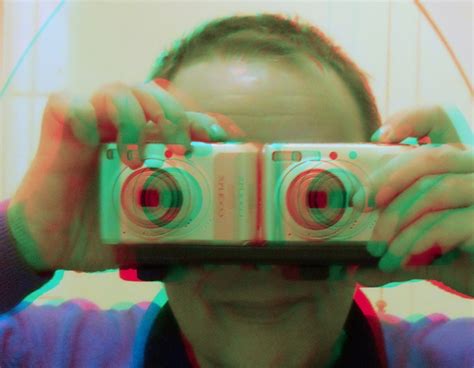 Self Portrait In Anaglyph 3d Red Blue Cyan Glasses A Photo On