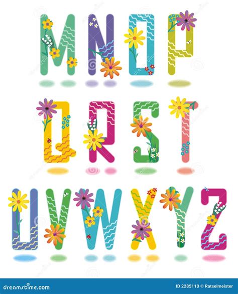 Spring Alphabet Letters M Z Stock Photo Image 2285110