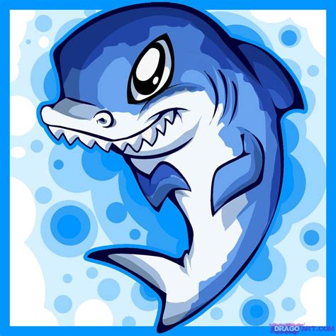 How To Draw A Cute Shark Step By Step Sea Animals Animals Free