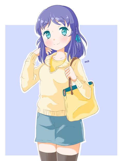 Hiradaira Chisaki Nagi No Asukara Bad Id Bad Pixiv Id 10s 1girl Bag Blue Eyes Blue Hair