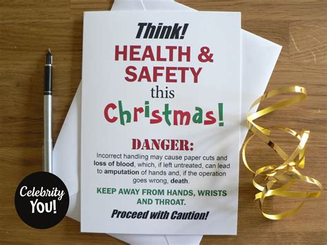 Funny Health And Safety Christmas Card Crazy Safety Joke Etsy Uk