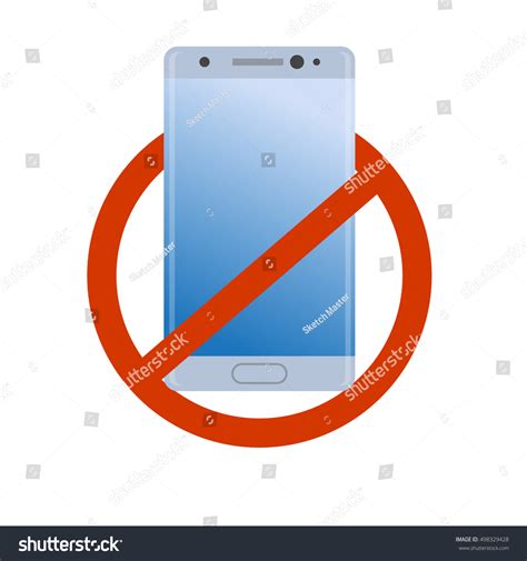 No Modern Smartphone Icon Forbidden Cell Stock Vector Royalty Free