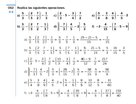Multiplicación Suma Y Resta De Racionales Matematicas Fracciones