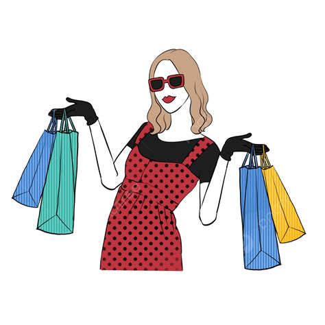 Clipart Lady Shopping