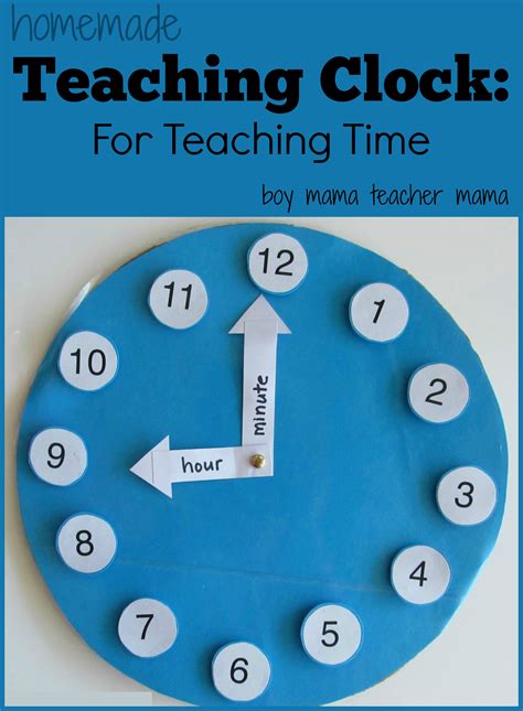 It's not 1:05, but a little bit past because, by the time the minute hand is also at the 1 o'clock position, the hour hand will have progressed on slightly. Teacher Mama: A Homemade Teaching Clock - Boy Mama Teacher ...