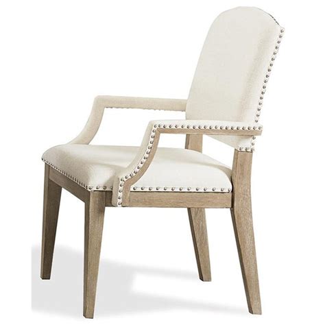 Riverside Furniture Myra Upholstered Wood Dining Arm Chair In Natural
