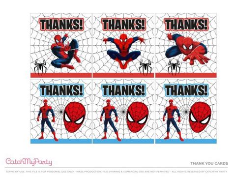 Free Printable Spiderman Thank You Tags Printable Word 48 Off
