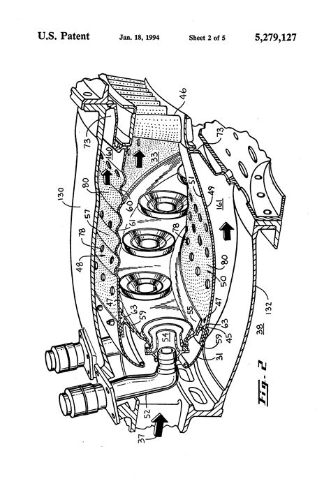 Patent US5279127 Multi Hole Film Cooled Combustor Liner With Slotted