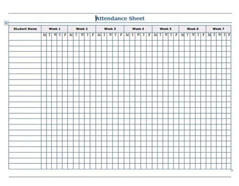 Microsoft Word Templates Attendance Sheet Template