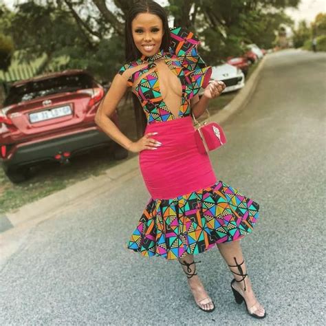 Modern Lobola Outfit Attire Shoulder Matmari Classy Dress African Wax Prints Off The