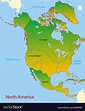 Map of north america continent Royalty Free Vector Image