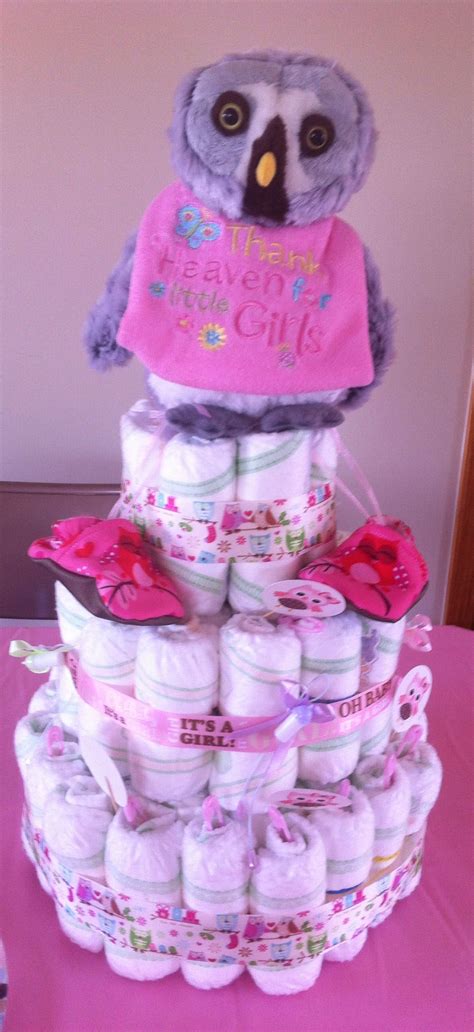 Owl Diaper Cake Diaper Cakes Girl Owl Diaper Cakes Diaper Cake