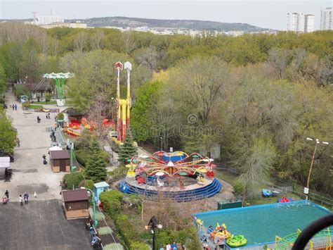 Russia Saratov May 2021 Top View Of The Amusement Park Editorial