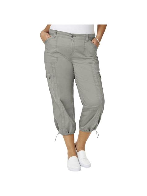 Style And Company Womens Gray Capri Casual Pants Plus 24w