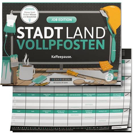 Stadt Land Vollpfosten® Job Edition Kaffeepause Spiel Deutsch Ebay