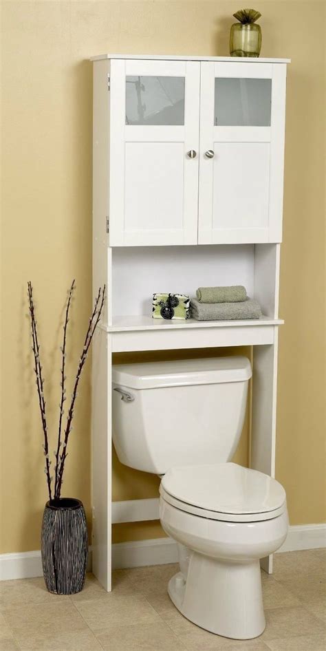 This unit comes in black, white and even wood. Bathroom Over Toilet Cabinet Space Saver Storage Unit ...