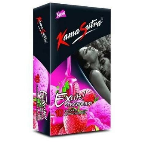 Kamasutra Strawberry Flavoured Condom 10s Pack Elybrate