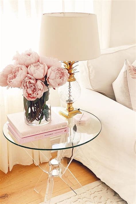Pink Realistic Faux Peony Flower In 2020 Pink Living Room Decor Pink