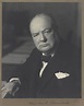 CHURCHILL, Winston Spencer (1874-1965). Portrait photograph, showing ...