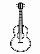 Guitar Coloring Acoustic 1001coloring Instruments Total Nice sketch template