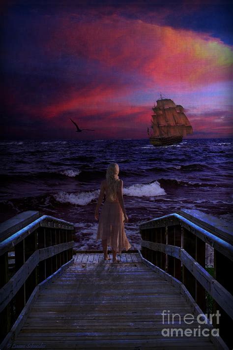 Red Sails In The Sunset Digital Art By Lianne Schneider