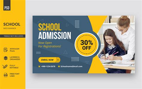 School Education Design Web Banner And Ads Corporate Identity Template