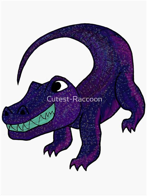 Cosmic Croc Sticker For Sale By Cutest Raccoon Redbubble