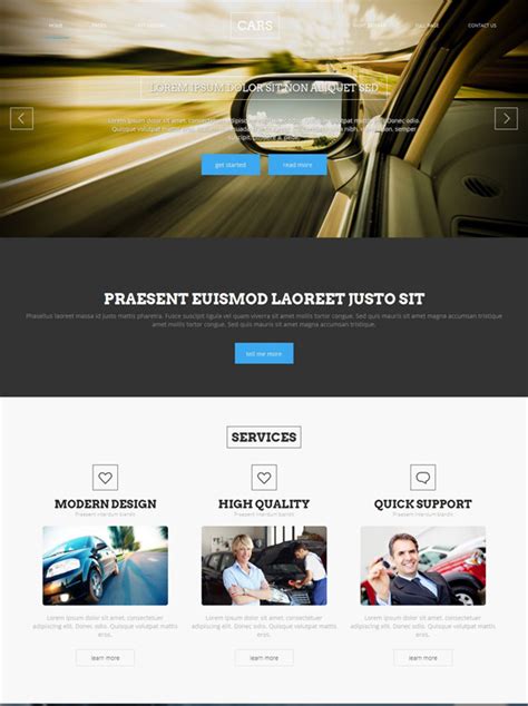Sports Cars Html Template Cars And Transportation Website Templates