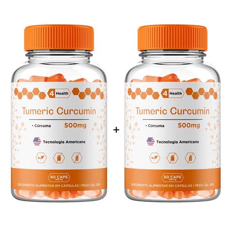 Curcuma Tumeric 500mg 60 Capsulas 4 Health 2 POTES Shopee Brasil