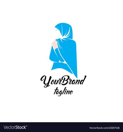 Feminine Fashion Hijab Logo Template Royalty Free Vector