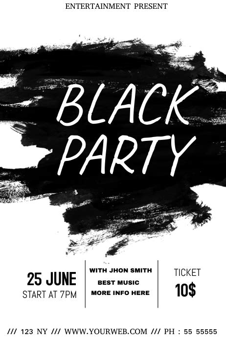 Black And White Party Event Flyer Template Postermywall