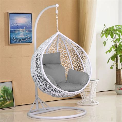 Stylish and durable, this unique piece of furniture is designed a steel frame wrapped in polyethylene rattan resin wicker. Rattan Hanging Swing Chair w/ Cushion Wicker Beach Garden ...