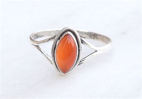 Amazon Com Orange Carnelian Ring Sterling Silver Carnelian Stone