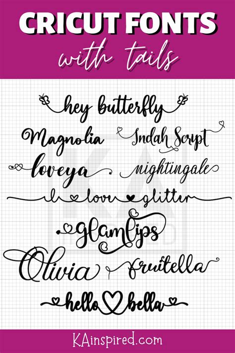 Free Cricut Fonts With Tails And Extra Glyphs Kainspired Free Fonts