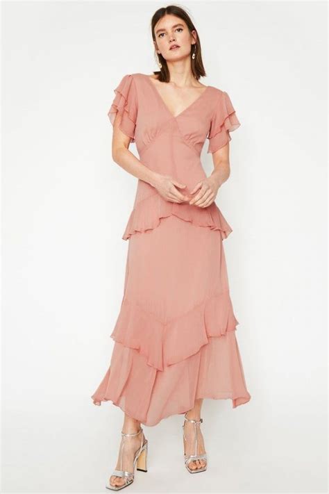 Warehouse Light Pink Tiered Ruffle Maxi Dress Warehouse From Little