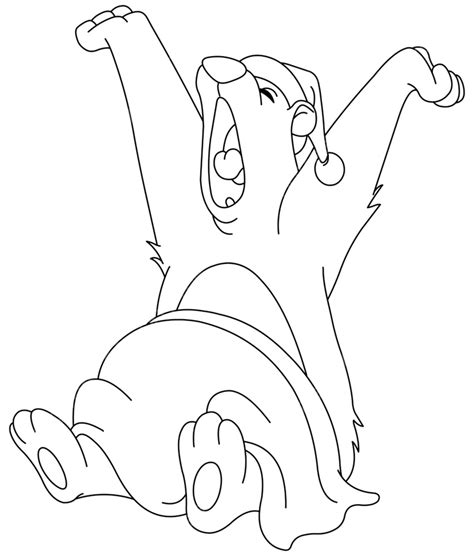 Outlined Bear Waking Up From Hibernation Yawning And Stretching Outlined Drawing Bear Drawing