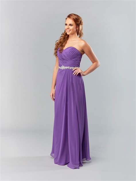 Bm002 Cadbury Purple Strapless Chiffon Bridesmaid Dress British Bridal