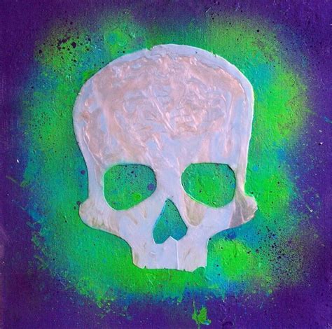 Original Skull Acrylic Painting 12x12