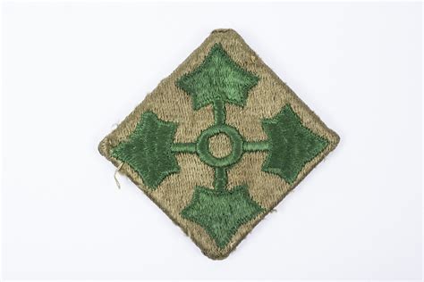Us 4th Infantry Division Patch Folded Greenback Fjm44