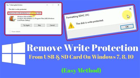 Please note that the sd card and usb repair methods described above are general ways to fix. How to Remove Write Protection on USB drive/SD Card - 2019 - YouTube