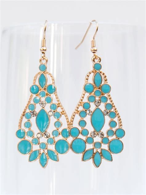 Turquoise Chandelier Earrings Sapphiredawnjewelry