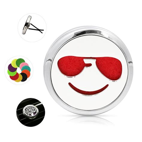 Cool Face Expression 30mm Magnetic Essential Oil Car Diffuser Locket Vent Clip Freshener Aroma