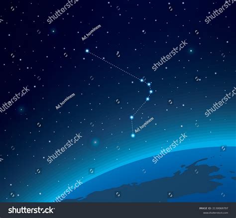 Constellation Horologium Planet Deep Space Stock Vector Royalty Free