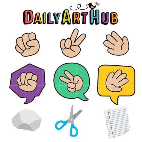 Rock Paper Scissor Clip Art Set - Daily Art Hub - Free Clip Art Everyday | Free clip art, Clip 